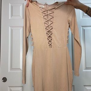 Criss cross cut out bodycon dress